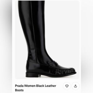 Prada Classic Black Leather Tall Women’s Boots - 36/ 6.5